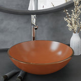Bathroom Sink with Tap and Push Drain Brown Tempered Glass 3098454