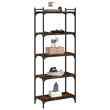 Bookcase 5-Tier Smoked Oak 60x30x154 cm Engineered Wood 837659