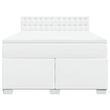 Box Spring Bed with Mattress White 160x200 cm Faux Leather 3286129