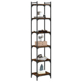 Bookcase 6-Tier Smoked Oak 40x30x188 cm Engineered Wood 837644
