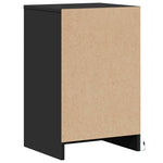 ZNTS Bedside Cabinet with LED Lights Black Engineered Wood 852013