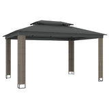 Gazebo with Double Roof Anthracite 3.94x2.96 m Steel 368447