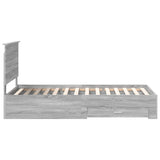 Bed Frame with Drawer Grey Sonoma 100 x 200 cm Engineered Wood 3411346