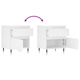 Bedside Cabinet White 40x35x50 cm Engineered Wood 830652