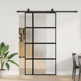 Sliding Door with Hardware Set Black 102.5x205 cm Tempered Glass 3375900