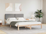 Bed Frame with Upholstered Headboard Light Grey 135 x 190 cm 877919