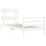 Bed Frame without Mattress White 90x200 cm Solid Wood 3195077