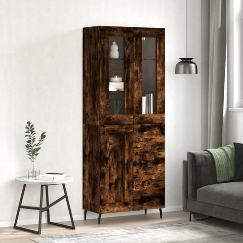 Highboard Smoked Oak 69.5x34x180 cm Engineered Wood 3198678