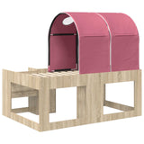 Bed with Tunnel 3 pcs Sonoma Oak and Pink Engineered Wood 3423506