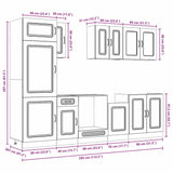 8 Piece Kitchen Cabinet Set Kalmar Concrete Grey Engineered Wood 3314795