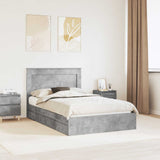 Storage Bed Concrete Grey 135 x 190 cm Engineered Wood 3410251