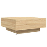 ZNTS Coffee Table with LED Lights Sonoma Oak 80x80x31 cm 836590