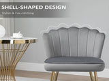 Velvet-Feel Shell Accent Chair - Grey T3398P343000