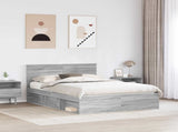 Bed Frame Grey Sonoma 140 x 200 cm Solid Pine Wood 3410596