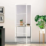 Interior Door White 83x201.5 cm Tempered Glass&Aluminium Slim 153667