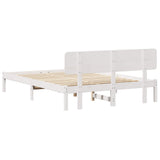 Bed Frame with Headboard White 140 x 200 cm Solid Pine Wood 872105
