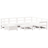 8 Piece Garden Sofa Set White Solid Wood Pine 3250597