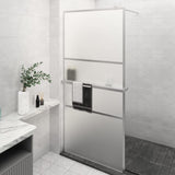 ZNTS Walk-in Shower Wall with Shelf Chrome 80x195 cm ESG Glass&Aluminium 3185493