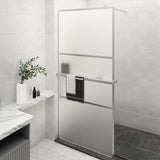 Walk-in Shower Wall with Shelf Chrome 100x195 cm ESG Glass&Aluminium 3185501