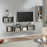 4 Piece TV Cabinet Set Concrete Grey Engineered Wood 3114337