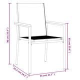 Garden Chairs 6 pcs Black 55x61.5x90 cm Textilene and Steel 3187086