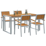 Garden Dining Set 5 pcs Grey and brown 160 x 80 x 75 cm 3284369