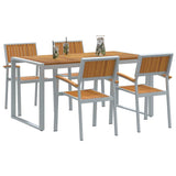 Garden Dining Set 5 pcs Grey and brown 160 x 80 x 75 cm 3284369