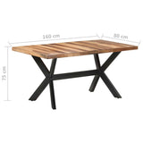 Dining Table 160x80x75 cm Solid Wood with Honey Finish 321547