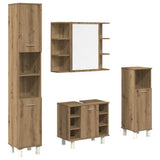 4 Piece Bathroom Furniture Set Artisan Oak Engineered Wood 3328558