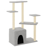 Cat Tree with Sisal Scratching Posts Light Grey 107.5 cm 172071