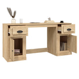 Desk with Cabinet Sonoma Oak Engineered Wood 3185330