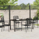 Garden Dining Set 5 pcs Black Powder-Coated Steel 3379159