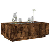 Coffee Table with Infinity LED Smoked Oak 116x69x40 cm 3284060