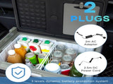 50L Car Refrigerator, Portable Compressor Cooler Box, Fridge Freezer w/ Inner LED Light, Foldable T3398P349480