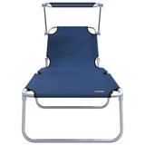 Sun Lounger Folding 2 pcs Blue 58 x 188 x 77cm Polyester 42003059