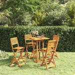 ZNTS 5 Piece Outdoor Bar Set Solid Wood Acacia 3104962