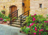 Handrails for Outdoor Steps, Wrought Iron Handrail Fits 1 to 4 Steps, Transitional Handrail with 64898566