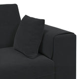 Velvet Sofa with Cushion 3 pcs Black 208 cm Velvet 3335177