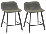 Bar Stools Set of 2, PU Leather Dining Stools with Backrest, Footrest, for Kitchen, Counter, T3398P423560