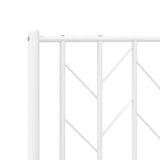 Metal Bed Frame without Mattress with Headboard White 150x200cm 374488