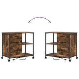 Cabinet with Charging Station Smoked Oak 76 x 41 x 72 cm 859837