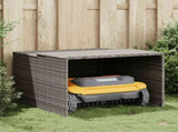 Robot Mower Garage Grey 86x90x52/57 cm Poly Rattan 365406