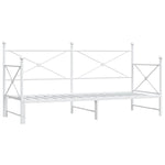 ZNTS Daybed with Trundle without Mattress White 90x200 cm Steel 4104689