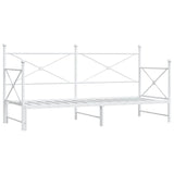 ZNTS Daybed with Trundle without Mattress White 90x200 cm Steel 4104689