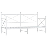 Daybed with Trundle without Mattress White 80x200 cm Steel 4104687
