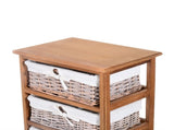5 Drawer Dresser Wicker Basket Storage Shelf Unit Wooden Frame Home Organisation Cabinet Bedroom T3398P344191