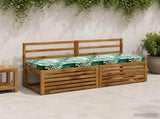 2-Piece Bench Cushions SOEST 2 pcs 100% Polyester Leaf Pattern 950287