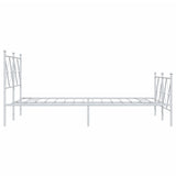 Metal Bed Frame without Mattress with Footboard White 120x200cm 376567