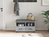 Hall Bench with Cushion Concrete Grey 60 x 38 x 46 cm 891451