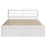 Bed Frame with Headboard White 160x200 cm Solid Wood Pine 3307078